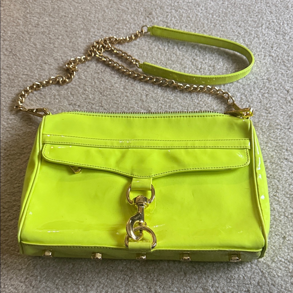 Minkoff Lime Green Chain Strap Womens Bag